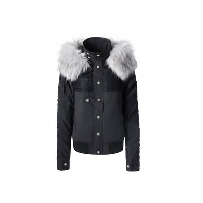 Fall/Winter Original Cropped Cutlass Sleeve Eco-Fur Fleece Fleece Collar Pie Jacket