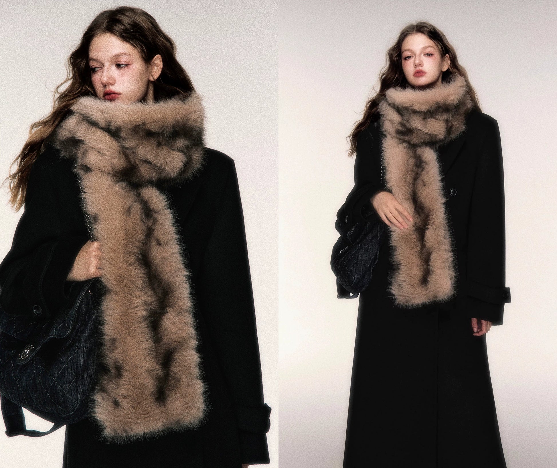 Retro Lazy Winter Warm Fur Scarf Fashionable and Versatile Scarf