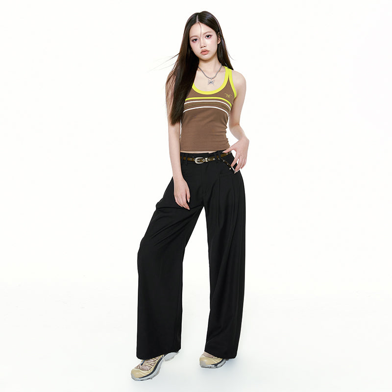 Casual Pants Simple Cool Loose and Versatile Long Wide-leg Suit Pants