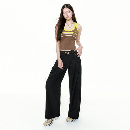 Casual Pants Simple Cool Loose and Versatile Long Wide-leg Suit Pants