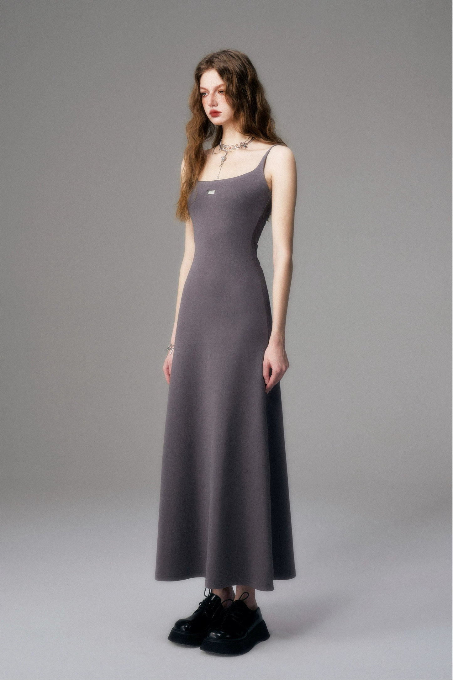 LONG KNITTED SLIP DRESS