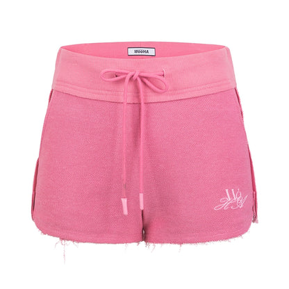 Women's American Casual Sports Loose Raw Waist Drawstring Shorts