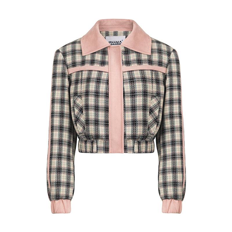 Sweet Cool Versatile Check Jacket Casual Age Reduction Short Jacket