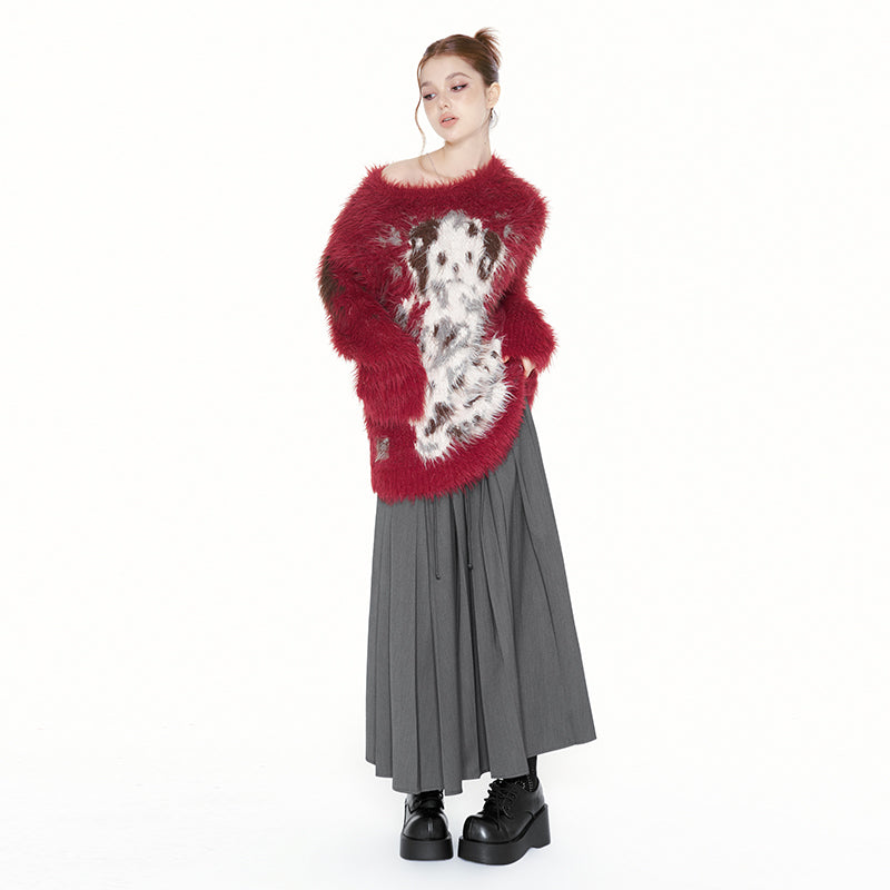 Dalmatian sweater woman wears