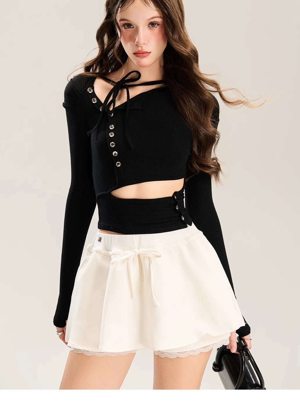 3D Lace Puff White Skirt  Women's Sweet Double Layered Skirt