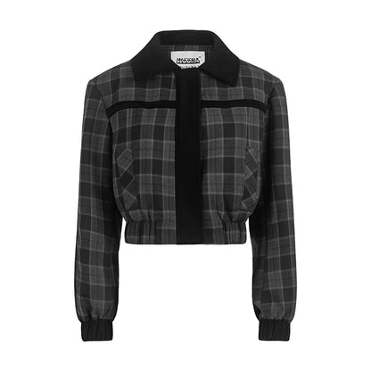 Sweet Cool Versatile Check Jacket Casual Age Reduction Short Jacket