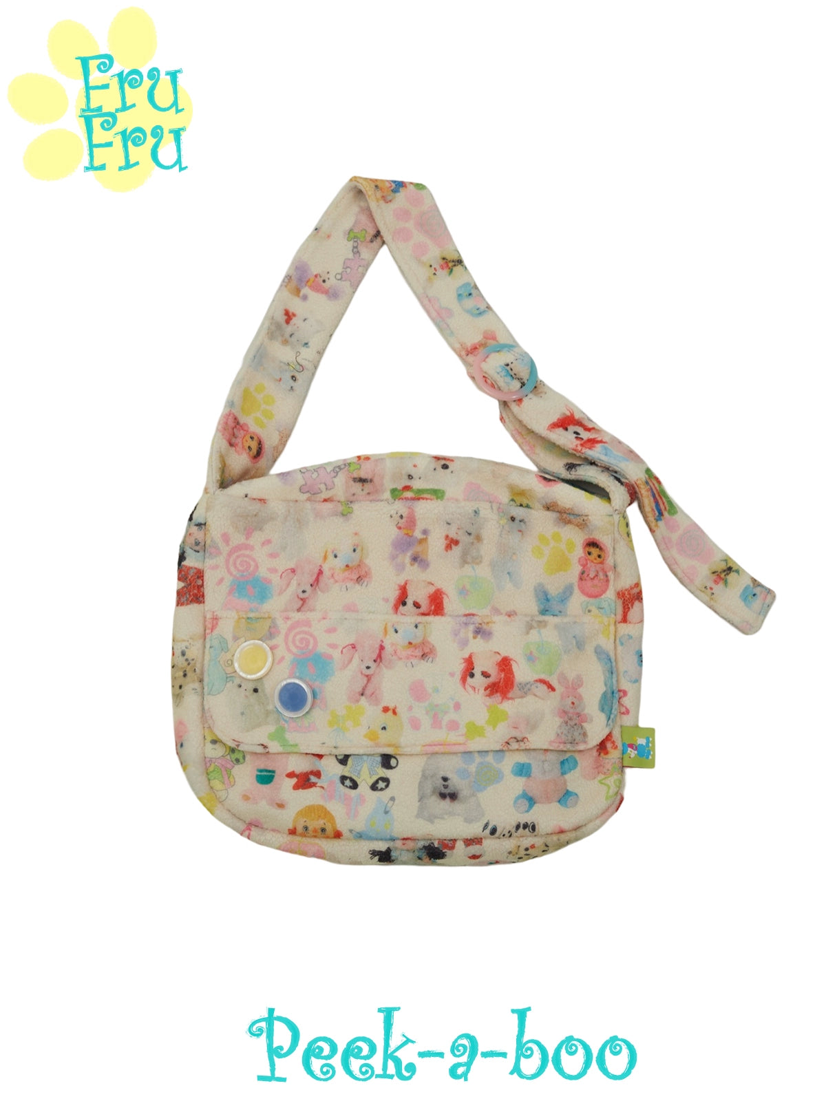 Frufru grunt store original retro autumn and winter white lamb velvet toy print large capacity Messenger shoulder bag