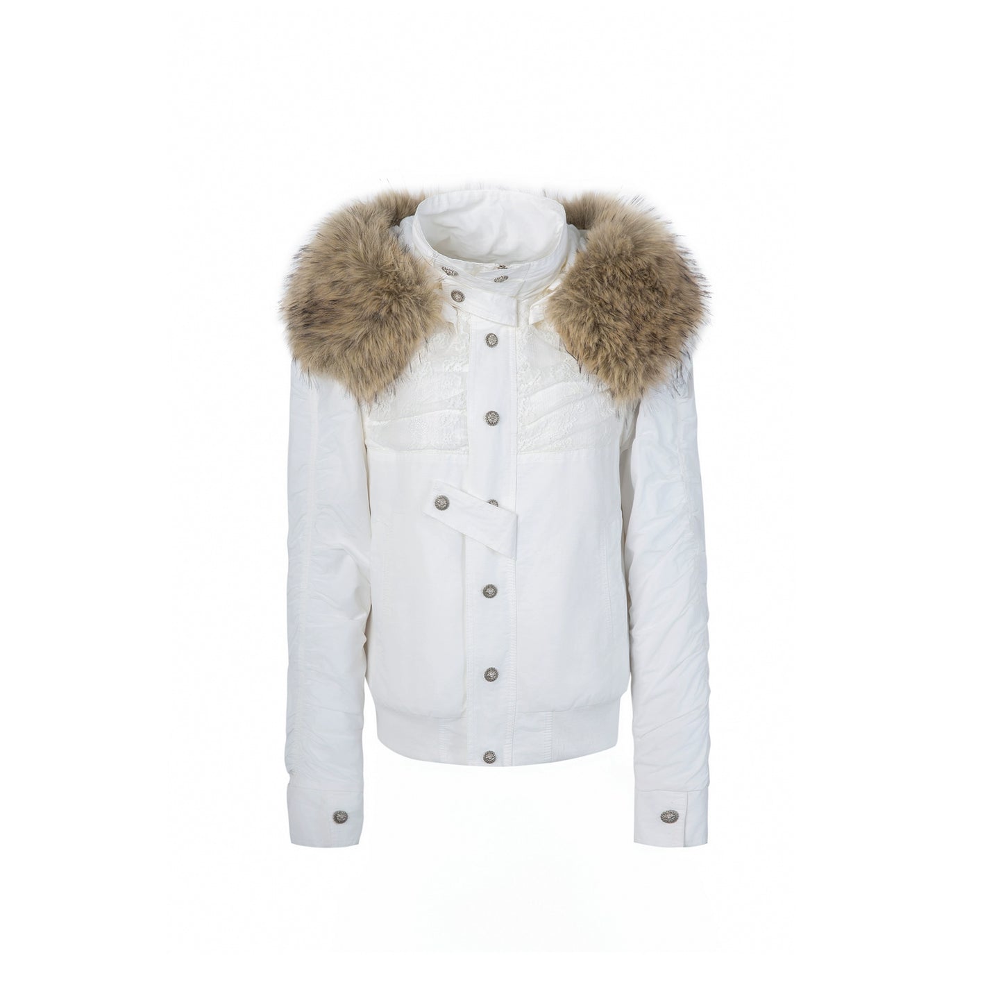 Fall/Winter Original Cropped Cutlass Sleeve Eco-Fur Fleece Fleece Collar Pie Jacket