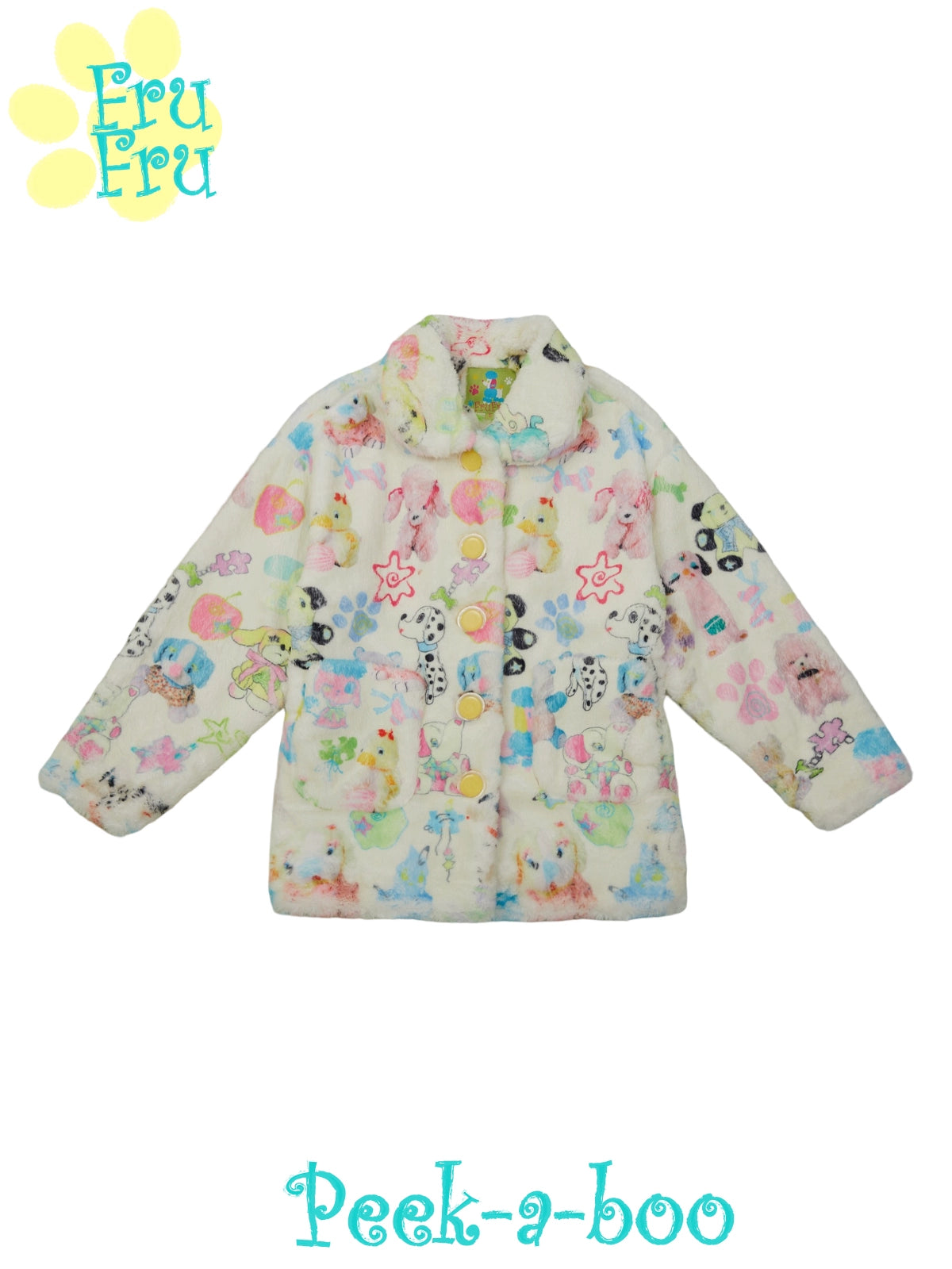 dollhouse series original design custom printed plush autumn and winter warm jacket female