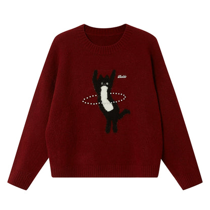 Sport Kitten Laser Beaded Knit Sweater