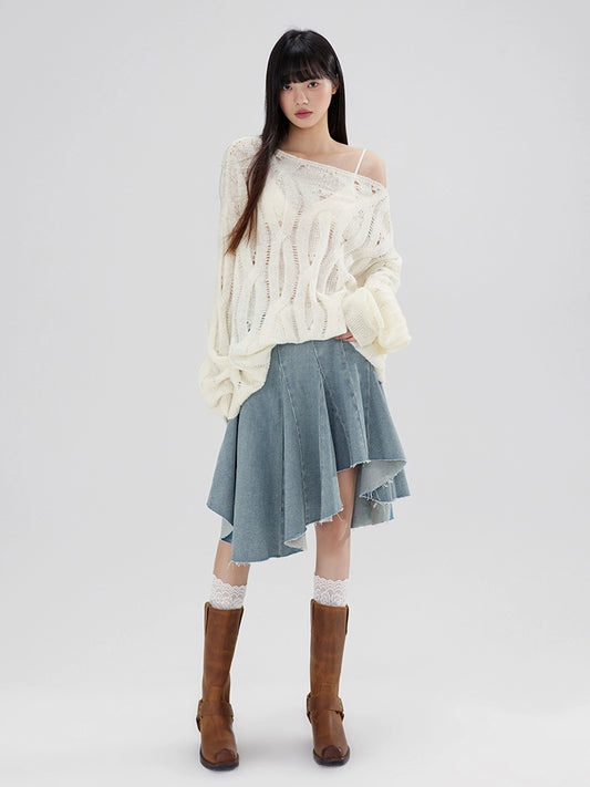 Short Skirt Personality Cool Youth Sweet and Spicy Irregular Hem Skirt