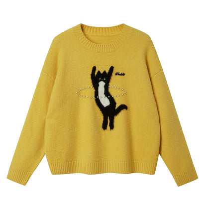 Sport Kitten Laser Beaded Knit Sweater