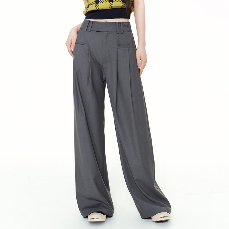 Casual Pants Simple Cool Loose and Versatile Long Wide-leg Suit Pants