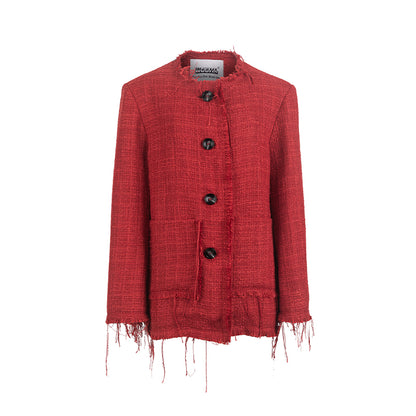 Lady Small Fragrance Wind Raw Fringe Jacket