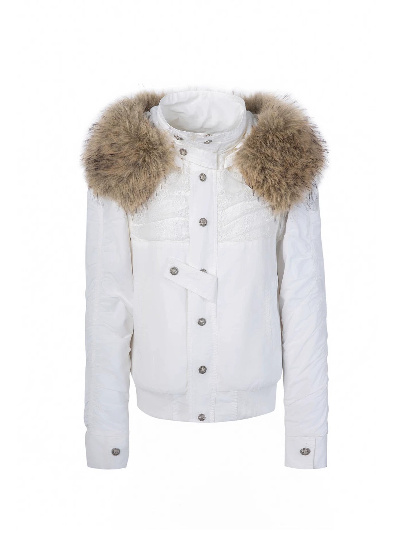 Fall/Winter Original Cropped Cutlass Sleeve Eco-Fur Fleece Fleece Collar Pie Jacket