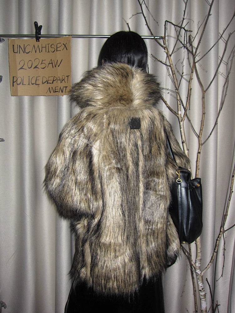 Women's Reversible Fur Lined Suede Fur Lapel Coat