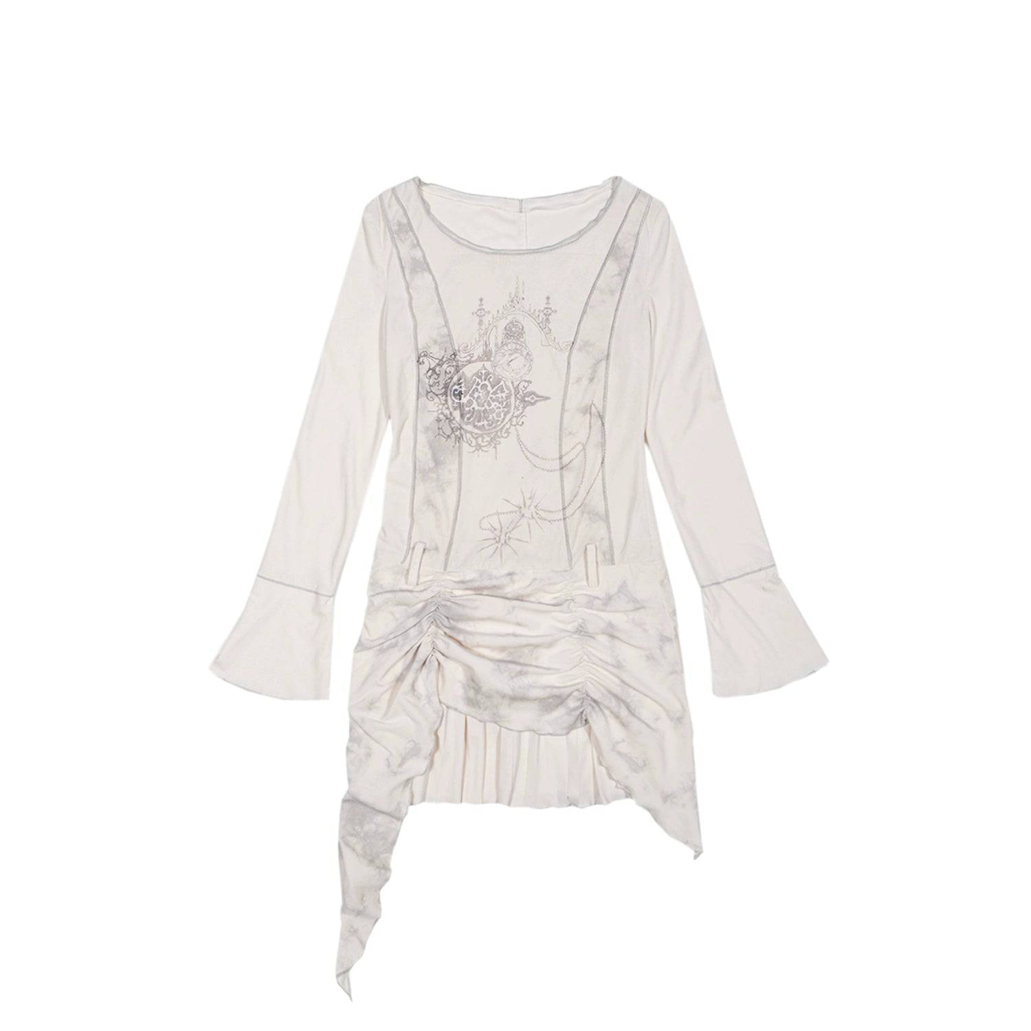 Women's Floral Print Slim Long Sleeve Bodycon Midi Dress