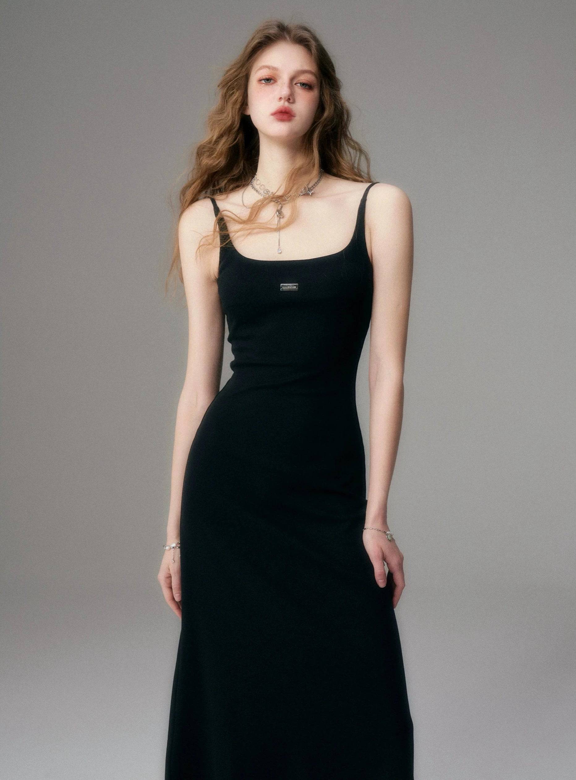 Women's Long Cotton Knitted Slip Dress (Relaxed Fit)