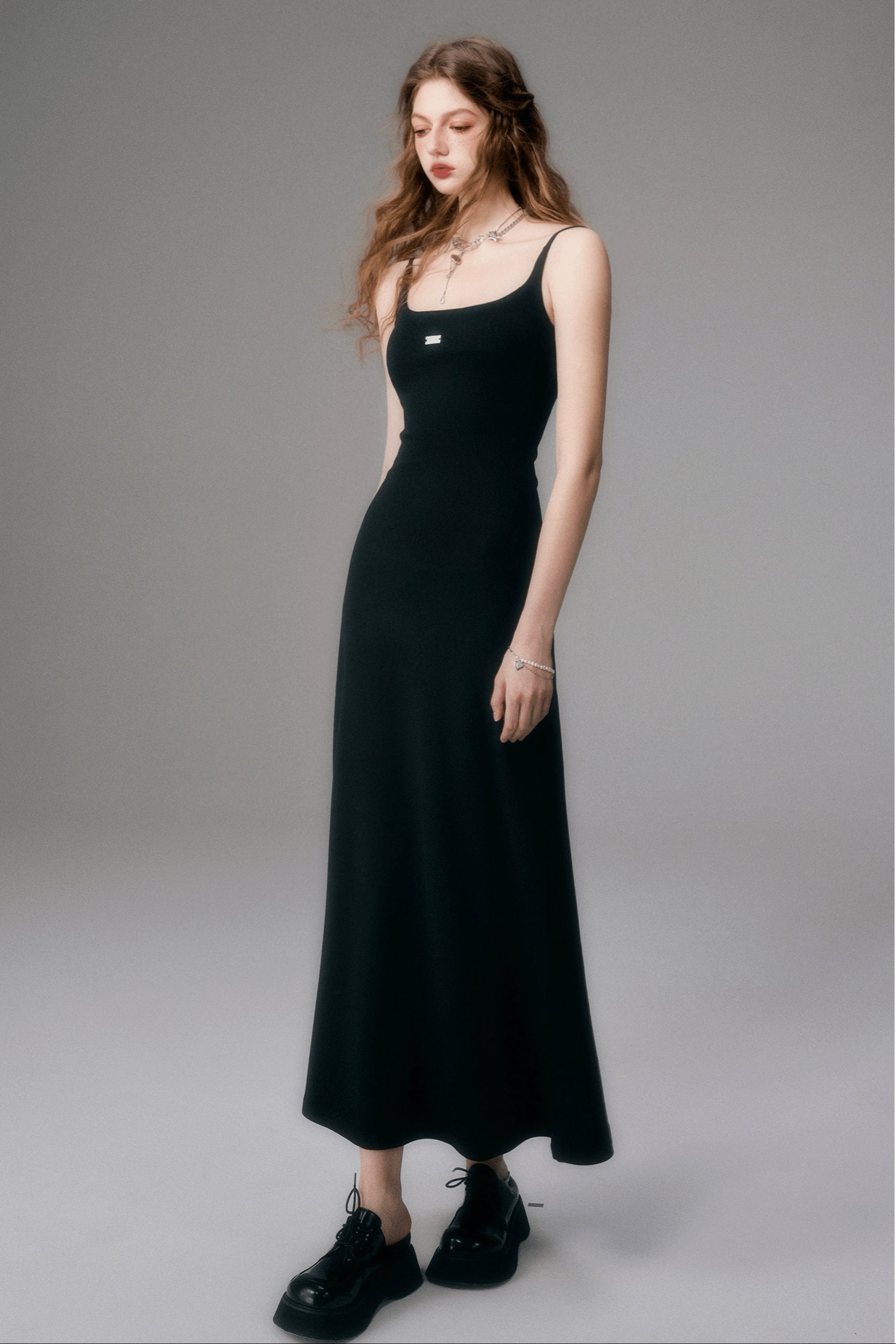 Women's Long Cotton Knitted Slip Dress (Relaxed Fit)