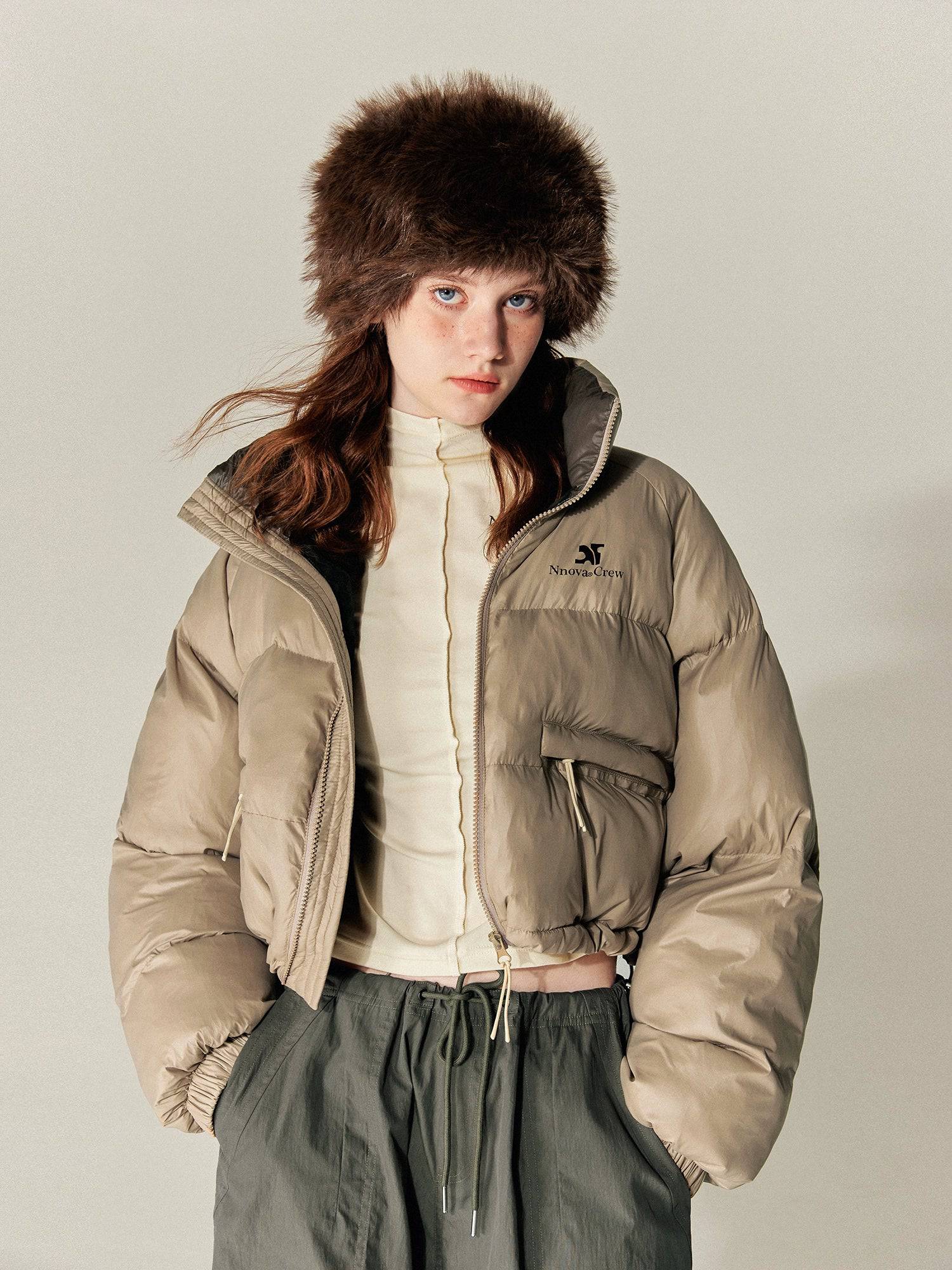 Women's Vintage Stand Collar Quilted Cotton Thick Short Coat